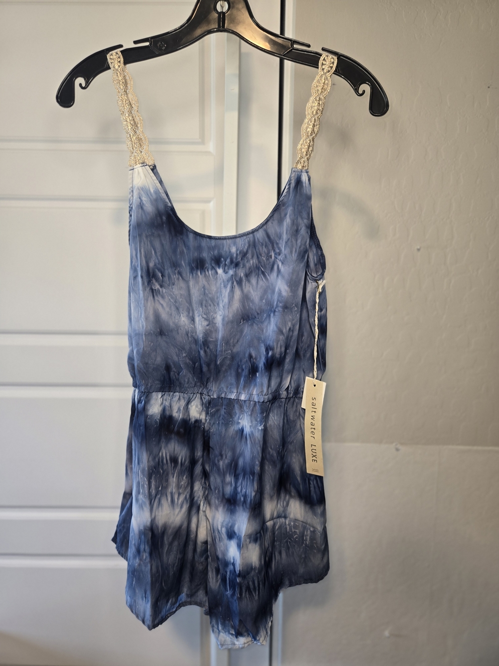 SALTWATER LUXE Blue Tie-Dye Romper
